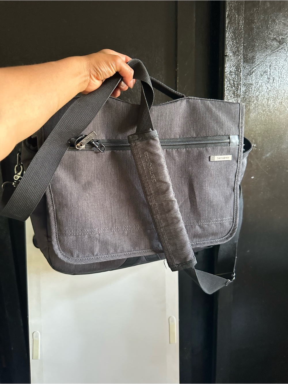Samsonite Charcoal Gray Messenger Bag with Shoulder Strap